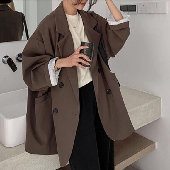 Brown Double Breasted Blazer - Picture 3 of 4